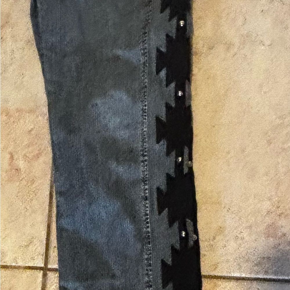 Vtg Western Ethics cross pants Cowgirl Jeans rare bottoms chrome design stud y2k